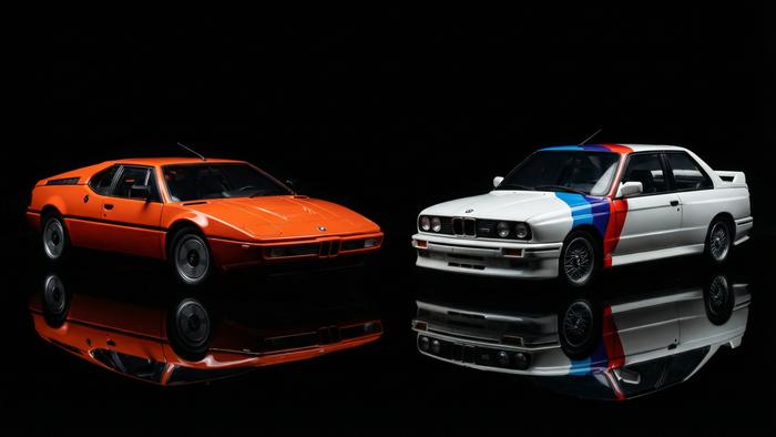 BMW model cars — M1 supercar and M3 E30 diecast 1:18