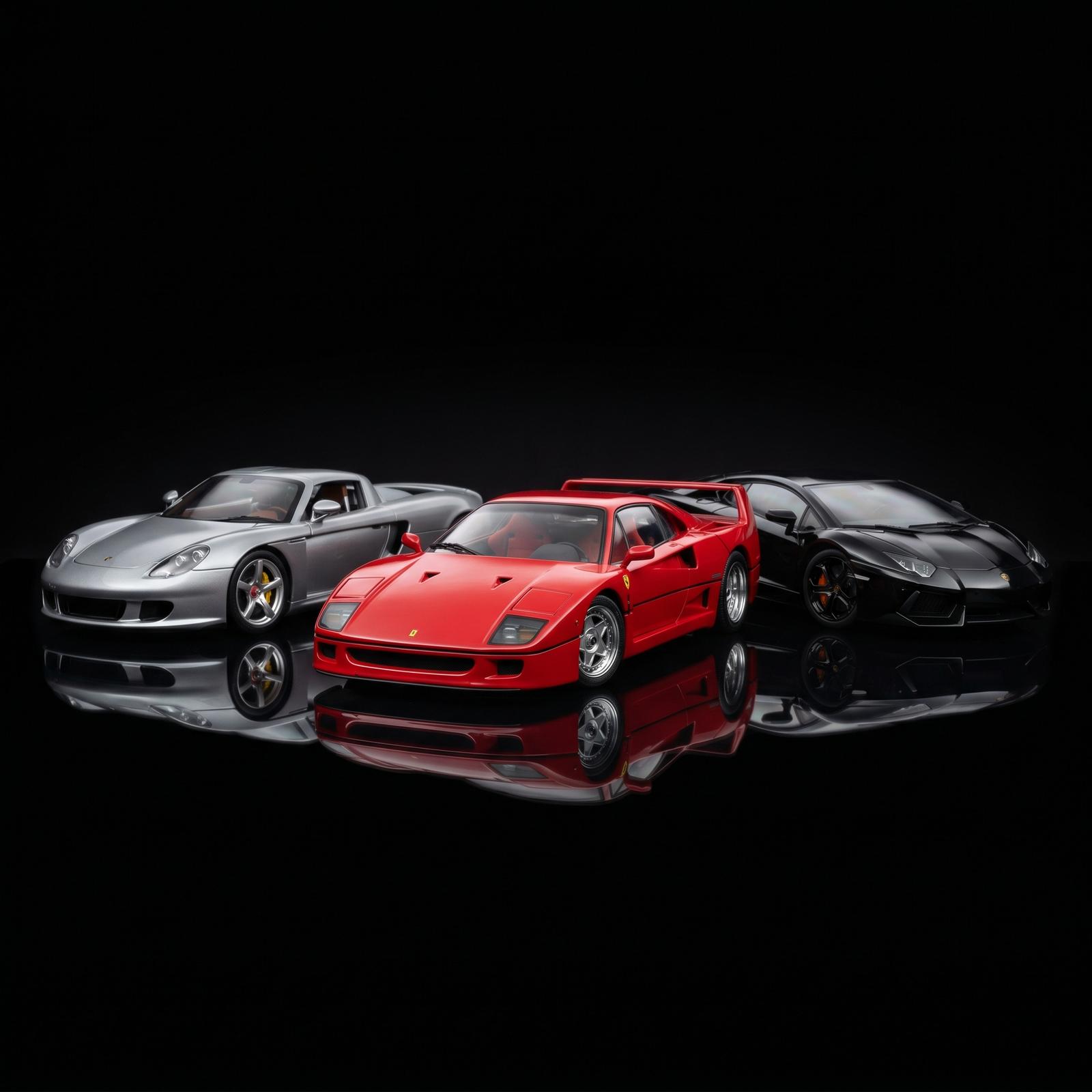 Dernières voitures miniatures de collection — Porsche, Lamborghini, Ferrari en 1/18 et 1/43