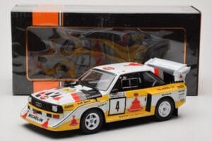 Audi Sport Quattro S1 E2 #4 S. Blomqvist / B. Cederberg Rally 1000 Lakes 1985 IXO 1:18 18RMC161A Métal — image 6 sur 6