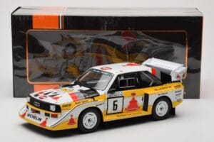 Audi Sport Quattro S1 E2 #6 H. Mikkola / A. Hertz Rally 1000 Lakes 1985 IXO 1:18 18RMC161B Métal — image 6 sur 6