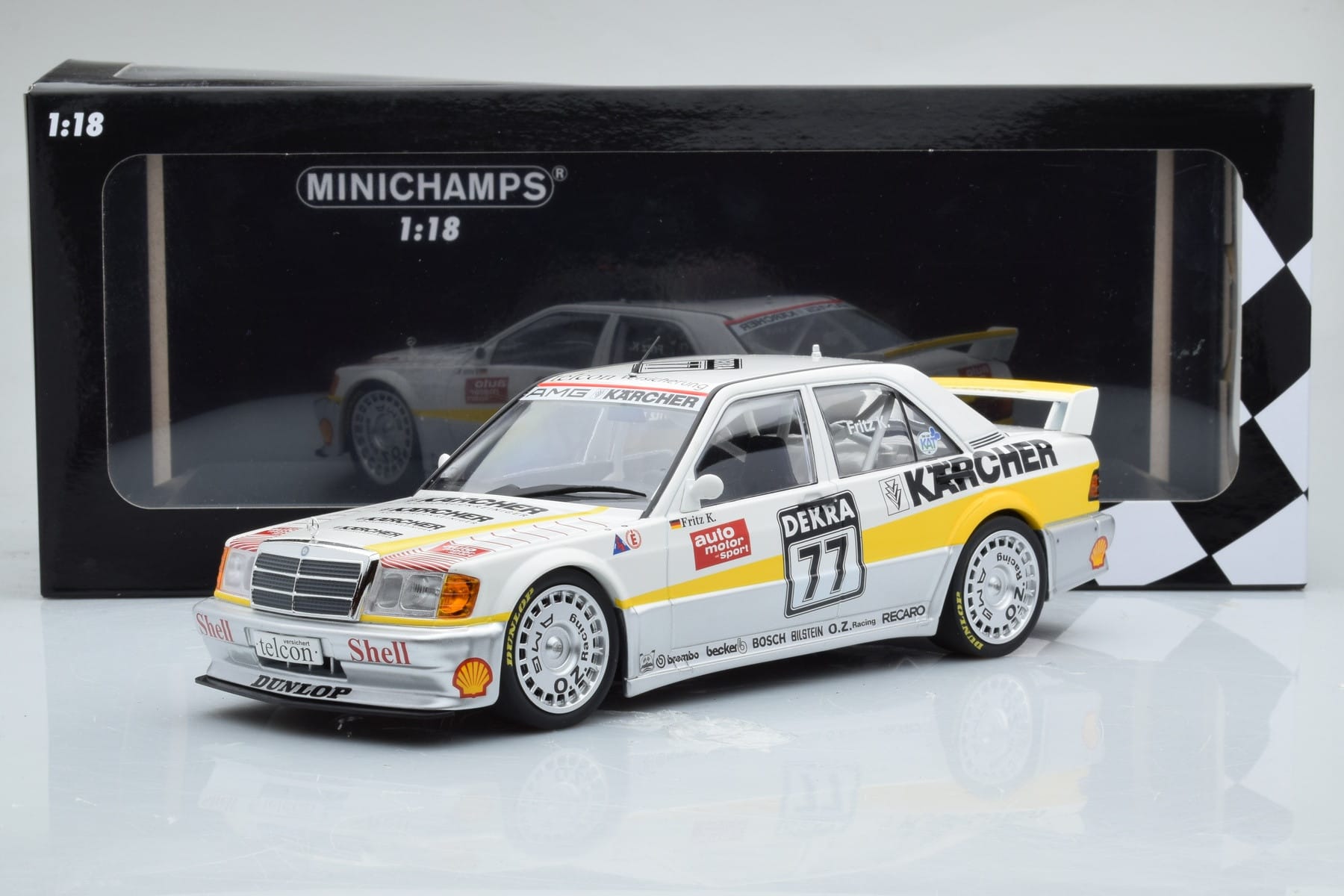 Mercedes 190E 2.5-16 W201 EVO 1 Karcher #77 F. Kreutzpointer Team AMG-Mercedes DTM 1990 Minichamps 1:18 155903677 Métal — image 6 sur 6