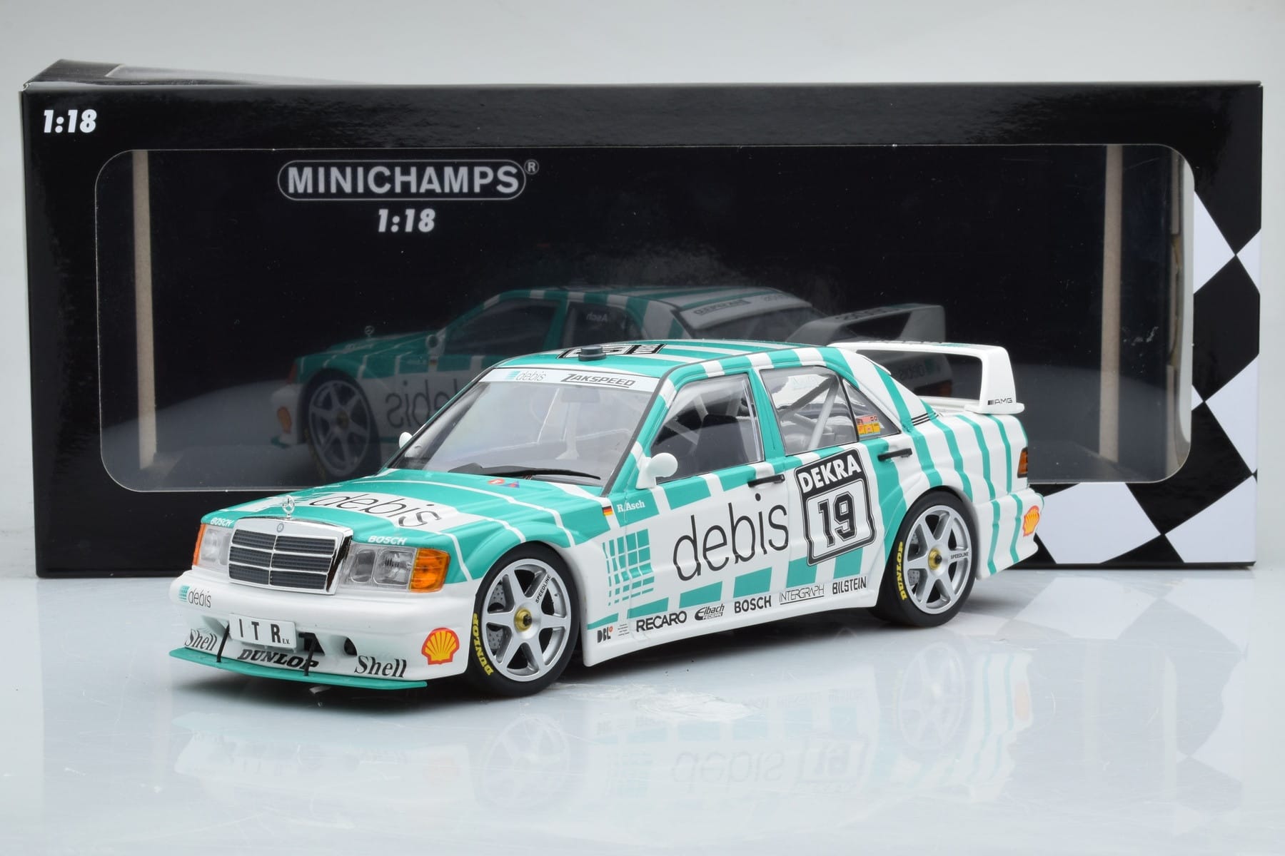 Mercedes 190E 2.5-16 W201 EVO 2 Debis #19 R. Asch Team Zackspeed DTM 1991 Minichamps 1:18 155913619 Métal — image 6 sur 6