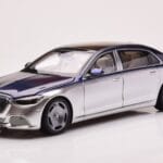 Mercedes Maybach S680 W223 Nautical Bleu Cirrus Argent Almost Real 1:18 820125