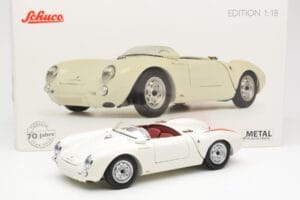 Porsche 550 Spyder Édition 70 Ans Blanc Schuco 1:18 450033300 Métal — image 8 sur 8