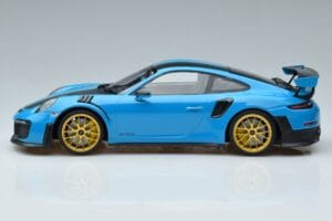 Porsche 911 991.2 GT3 RS Weissach Package Miami Bleu Jantes Or Minichamps 1:18 153068310 Métal — image 3 sur 6