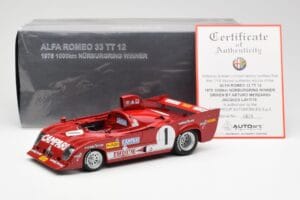 Alfa Romeo 33TT 12 #1 A. Merzario / J. Laffite 1000km Nurburgring Winner 1975 AUTOart 1:18 87505 Métal — image 8 sur 8