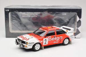 Audi Quattro A2 #2 B. Waldegård / H-T. Thorszelius Belga Team Winners Boucles de Spa 1985 Minichamps 1:18 155851102 Métal — image 6 sur 6