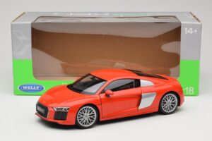 Audi R8 V10 Rouge Welly 1:18 18052W Métal — image 8 sur 8