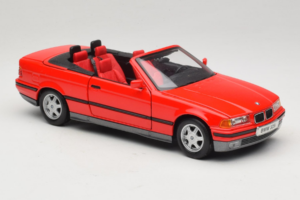 BMW 325i E36 Cabriolet Rouge Maisto 1:18 50229 Métal — image 6 sur 8