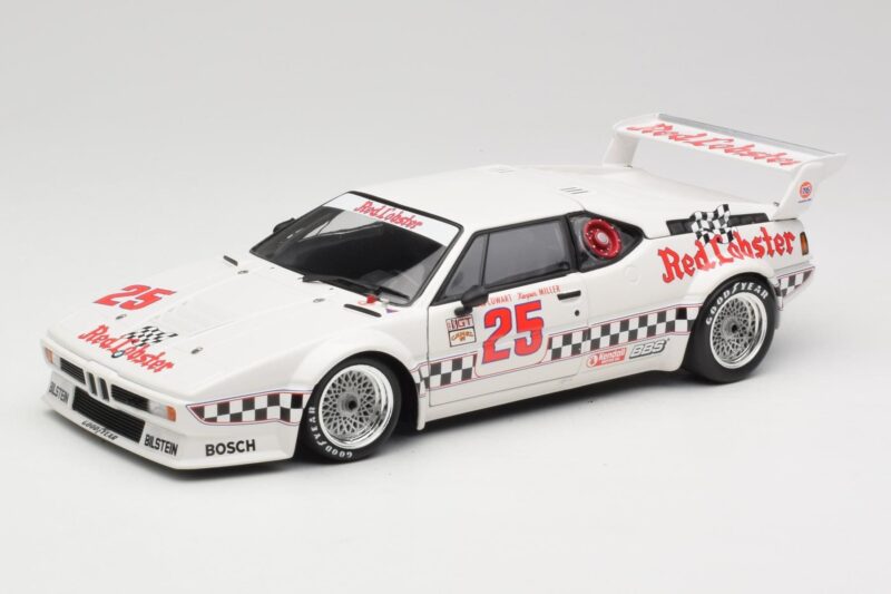 BMW M1 #25 Red Lobster D. Cowart / K. Miller LA Times GP Riverside 1981 Minichamps 1:18 180812925 Métal