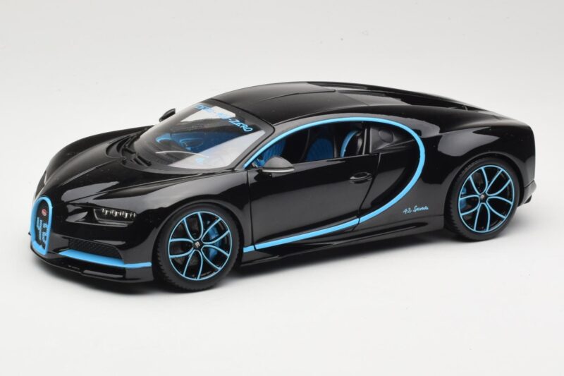 Bugatti Chiron Noir & Bleu Bburago 1:18 18-11040BK Métal