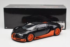 Bugatti Veyron Super Sport World Record Edition Carbon & Orange Minichamps 1:18 100110840 Métal — image 8 sur 8