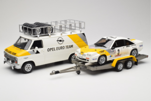 Opel Manta 400 Group B Rally Tour de Corse 1984 Avec Chevrolet G30 Véhicule d'Assistance Otto 1:18 OT491 Résine