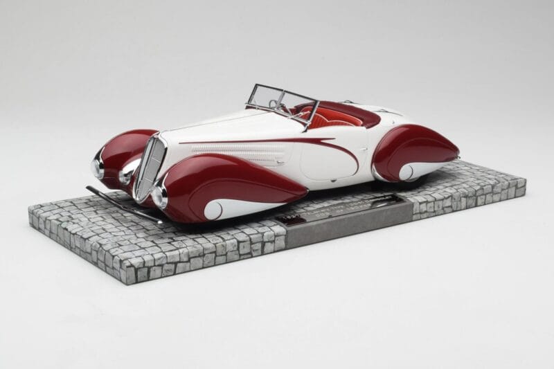 Delahaye Type 135 M Cabriolet Blanc Rouge Minichamps 1:18 107116161 Résine