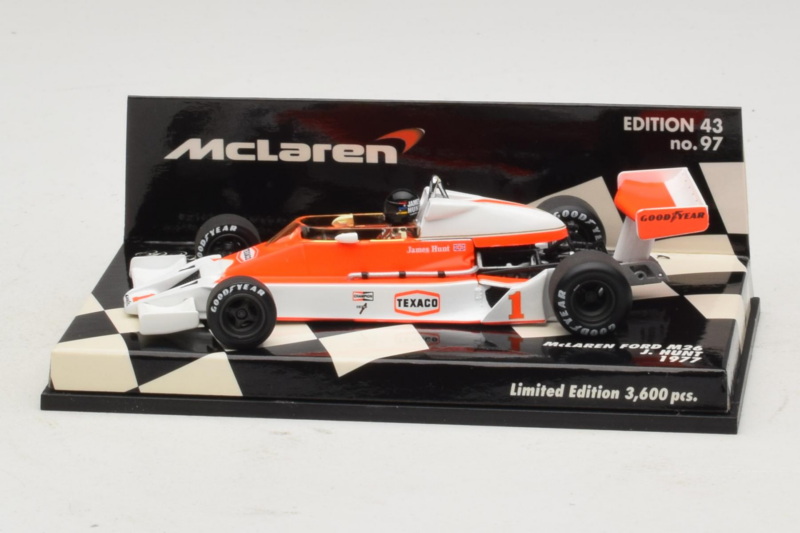 McLaren M26 Ford J. Hunt F1 1977 Minichamps 1:43 530774301 Métal