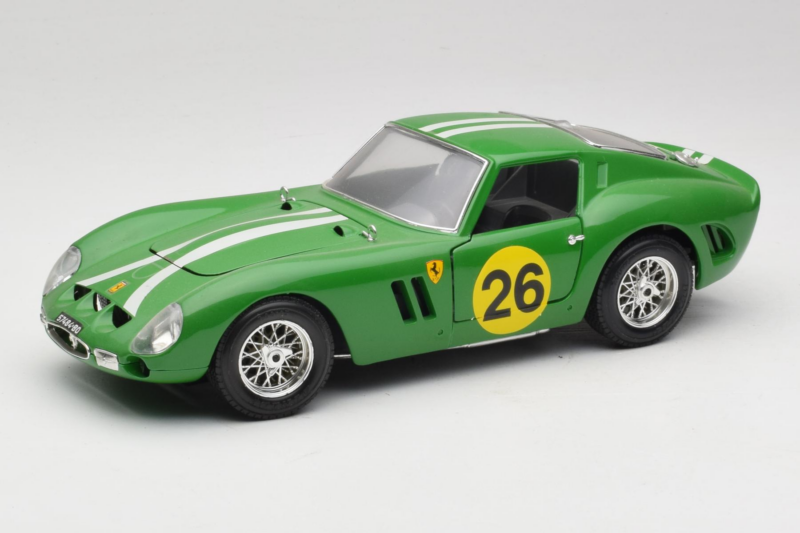 Ferrari 250 GTO #26 Vert Rayures Blanches 1962 Bburago 1:18 3011-G3 Métal