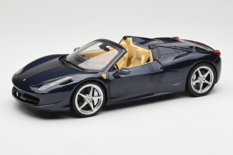 Ferrari 458 Italia Spider Dark Blue Metallic Hot Wheels 1:18 X5529 Métal