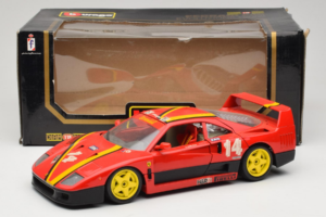 Ferrari F40 Evoluzione #14 L. Dalla Noce H&R Rouge avec Roues Jaunes 1992 Bburago 1:18 3042-H1 Métal — image 8 sur 8