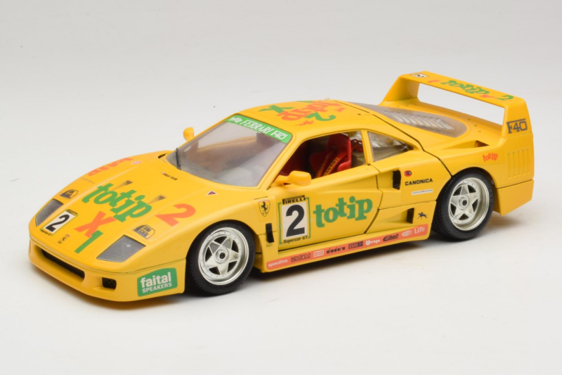 Ferrari F40 Totip Jolly Club #2 Jaune Bburago 1:18 3332-Y1 Métal