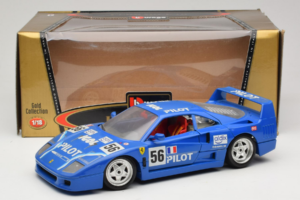 Ferrari F40 Pilot #56 Bleu Bburago 1:18 3332-BL1 Métal — image 8 sur 8