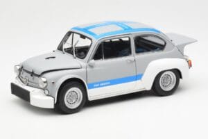 Fiat Abarth 1000 TCR Gris Mat Bandes Bleues AUTOart 1:18 72642 Métal