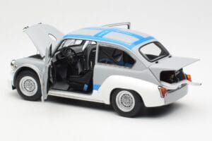 Fiat Abarth 1000 TCR Gris Mat Bandes Bleues AUTOart 1:18 72642 Métal — image 5 sur 8