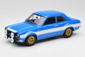 Ford Escort Mk1 RS 1600 Bleu Blanc Bandes Minichamps 1:18 100688102 Métal