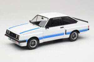 Ford Escort Mk2 RS 2000 X-Pack Diamond Blanc & Bleu Stripe MCG 1:18 MCG18350 Métal