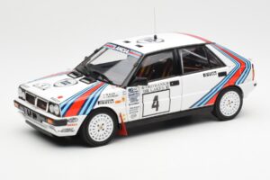 Lancia Delta HF 4WD #4 M. Alen / I. Kivimaki Martini Rally 1000 Lakes 1987 Kyosho 1:18 08960B Métal