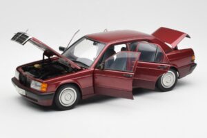 Mercedes 190E W201 2.0 Rouge Dealer Edition AUTOart 1:18 B66040383 Métal — image 2 sur 8