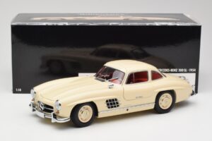 Mercedes 300 SL W198 Crème Avec Intérieur Rouge Minichamps 1:18 180039002 Métal — image 8 sur 8