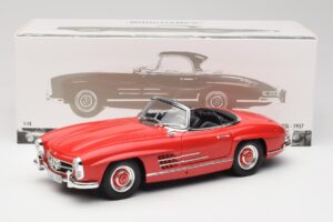 Mercedes 300 SL W198 Roadster Rouge Avec Toit Rigide Minichamps 1:18 180039041 Métal — image 8 sur 8