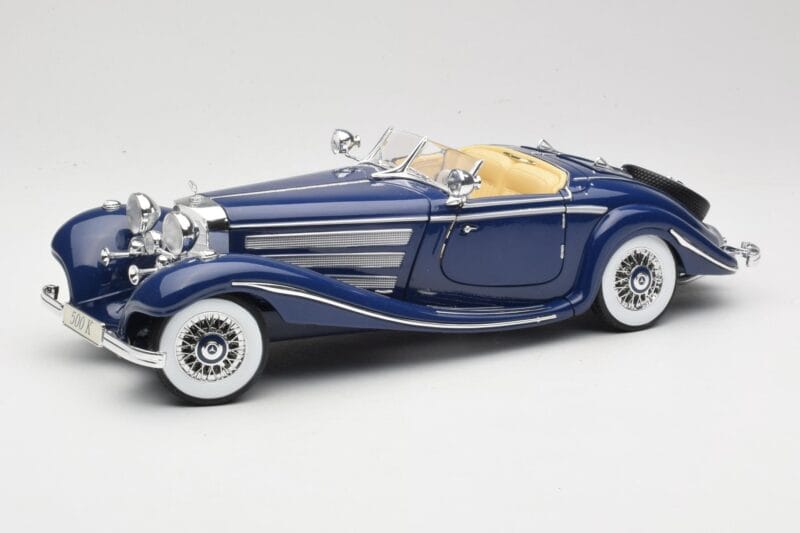 Mercedes 500K Special Roadster Bleu Maisto 1:18 56059 Métal