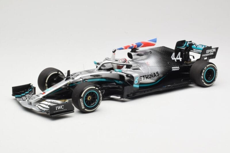 Mercedes AMG Petronas W10 #44 L. Hamilton Winner British GP 2019 Minichamps 1:18 110191044 Métal