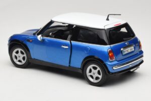 Mini Cooper R50 Bleu avec Toit Blanc Mondo Motors 1:18 MINI004 Métal — image 7 sur 8