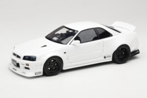 Nissan Skyline GT-R BNR34 by KRC Pearl White Otto 1:18 OT1135 Résine