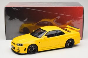 Nissan Skyline GT-R R34 Customized Version Jaune MotorHelix 1:18 M83412 Métal — image 8 sur 8