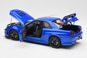 Nissan Skyline GT-R R34 NISMO Z-Tune Bayside Bleu AUTOart 1:18 77354 Composite — image 5 sur 8