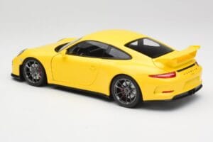 Porsche 911 991 GT3 Racing Jaune & Jantes Argent Minichamps 1:18 110062722 Métal — image 7 sur 8