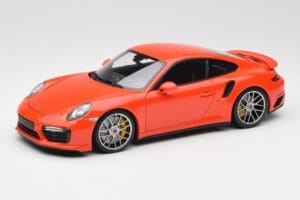 Porsche 911 991 Turbo S Lava Orange Minichamps 1:18 110067120 Métal