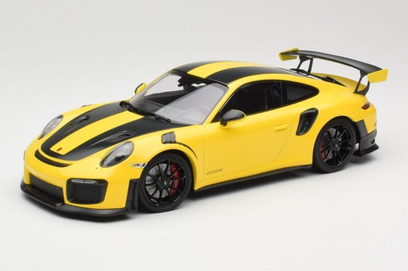 Porsche 911 991.2 GT2 RS Weissach Package Jaune avec Jantes Noires Minichamps 1:18 155068311 Métal