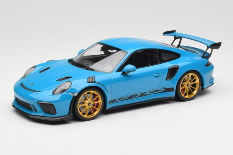 Porsche 911 991.2 GT3 RS Bleu avec Jantes Dorées Minichamps 1:18 155068222 Métal