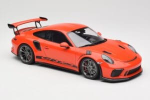 Porsche 911 991.2 GT3 RS Lava Orange & Jantes Argent Minichamps 1:18 155068225 Métal — image 4 sur 6