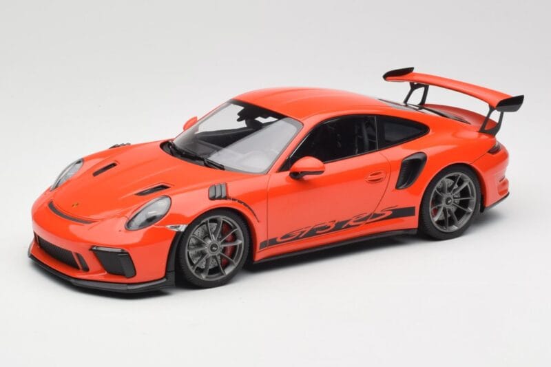 Porsche 911 991.2 GT3 RS Lava Orange & Jantes Argent Minichamps 1:18 155068225 Métal