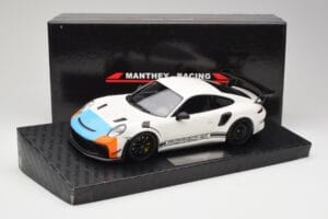 Porsche 911 991.2 GT3 RS Manthey Racing Blanc & Bleu & Orange Minichamps 1:18 MR-911-GT3RS-1805 Métal — image 6 sur 6