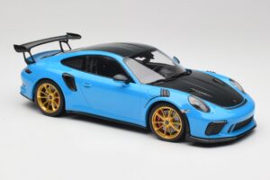 Porsche 911 991.2 GT3 RS Weissach Package Bleu & Roues Dorées Minichamps 1:18 153068232 Métal — image 4 sur 6