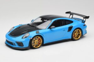 Porsche 911 991.2 GT3 RS Weissach Package Bleu & Roues Dorées Minichamps 1:18 153068232 Métal
