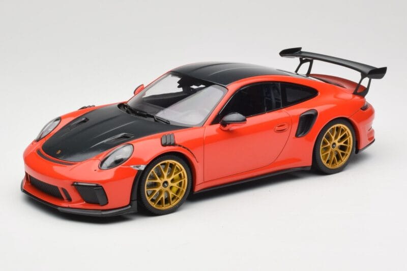 Porsche 911 991.2 GT3 RS Weissach Package Lava Orange Jantes Magnesium Dorées Minichamps 1:18 153068227 Métal