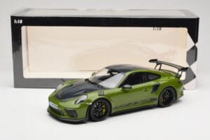 Porsche 911 991.2 GT3 RS Weissach Package Lizard Green Wording & Jantes Magnésium Noires Minichamps 1:18 155068232 Métal — image 6 sur 6