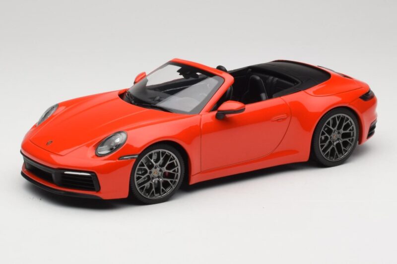 Porsche 911 992 Carrera 4S Cabriolet Orange Minichamps 1:18 155067334 Métal